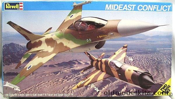 Revell 1/48 Mideast Conflict Israeli F-16 and Syrian Mig-21 PF, 4765 plastic model kit